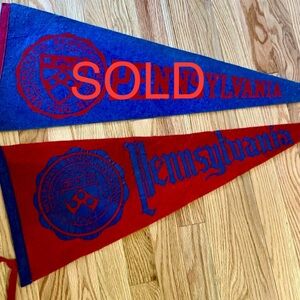 EDIT: RED UPENN PENNANT (1) ONLY! Antique UPenn - Vtg 30s or 40s U of Penn Felt